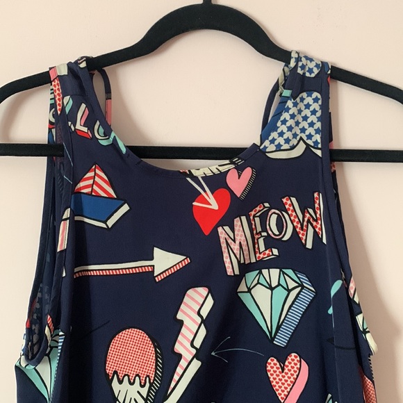 Blue Printed A Line Dress | Zara - Picture 2 of 4